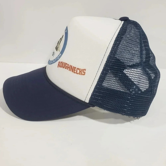 ERDI Drilling Deep Into Education Roughnecks Blue/White Snapback  Trucker Hat. - Picture 2 of 4